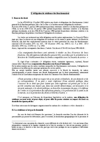Fiche pratique : L’obligation de résidence des fonctionnaires