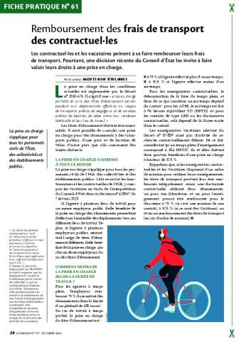 Fiche pratique n°61 - Remboursement des frais de transport des contractuel.les