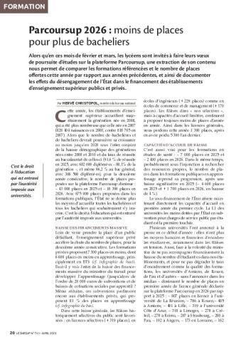 Parcoursup 2026 : moins de places pour plus de bacheliers