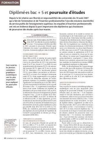 Diplômé·es bac + 5 et poursuite d’études