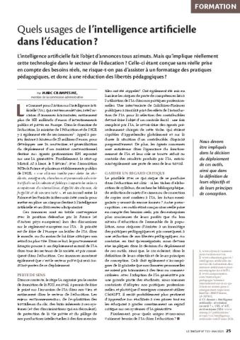 Quels usages de l’intelligence artificielle dans l’éducation ?