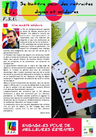 4 pages et dossier retraites FSU