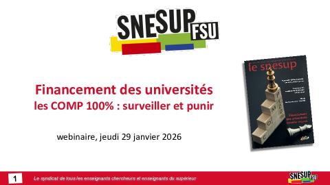 Financement des universités les COMP 100% : surveiller et punir