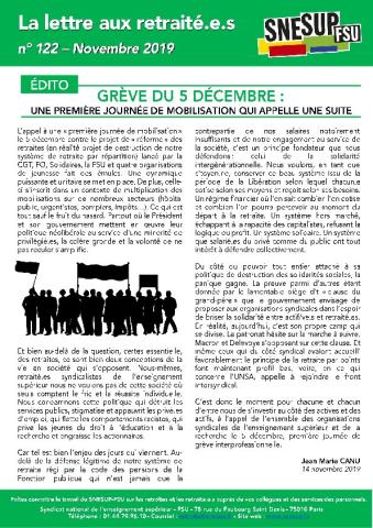 La Lettre aux retraité.e.s n° 122- Novembre 2019