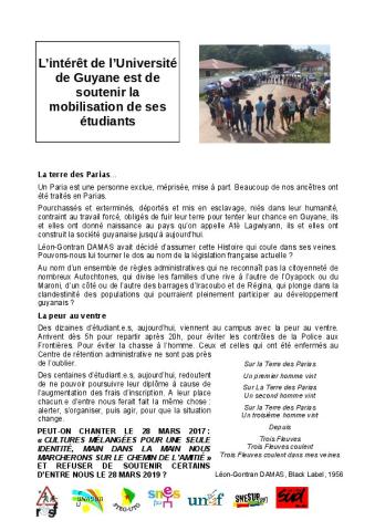 Université de Guyane : « La terre des parias... » - Tract intersyndical du 25 mars 2019