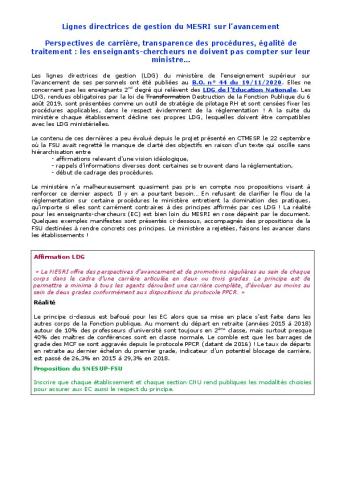 Lignes directrices de gestion du MESRI sur l’avancement : perspectives de carrière, transparence des procédures, égalité de traitement, les enseignants-chercheurs ne doivent pas compter sur leur ministre…