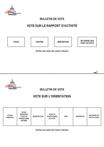 Bulletin de vote rapport d'activité/N° 654 AVRIL 2017