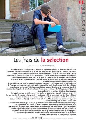 « Les frais de la sélection » - Dossier du mensuel n° 660-661, décembre 2017