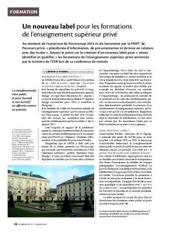 Un nouveau label pour les formations de l’enseignement supérieur privé