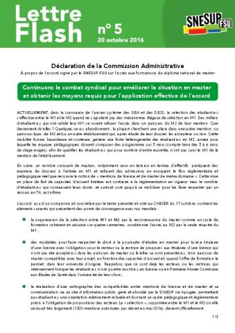 Diplôme national de master - Lettre Flash n° 5