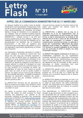 Lettre flash n° 31 - Appel de la CA du 11 mars 2021
