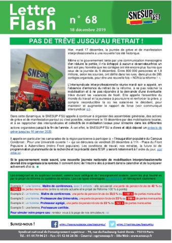 Pas de trêve jusqu'au retrait - Lettre flash N°68