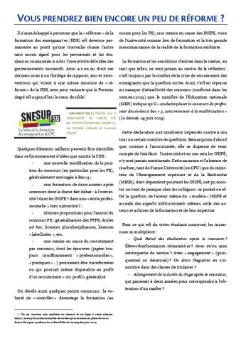 Lettre FDE juillet 2023 - Vous prendrez bien encore un peu de réforme ?