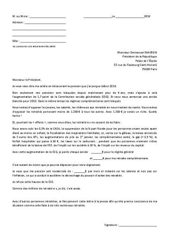 15 Mars : Envoyons un courrier à E. Macron et le double à la presse !