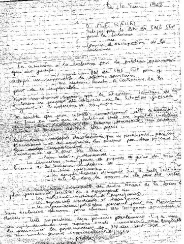 Lettre manuscrite de Marcel Francis Kahn du 10 Juin 1968 sur l’occupation de la Sorbonne