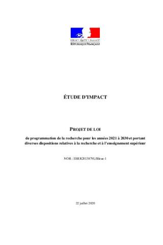 LPPR - étude d'impact  22 juillet 2020
