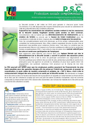 Protection sociale complémentaire - 4 pages FSU mai 2025