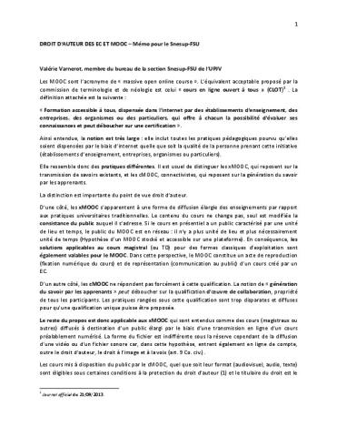 Droit d'auteur des Enseignants-Chercheurs et Mooc