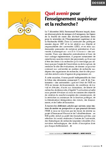 Quel avenir pour l’enseignement supérieur et la recherche ?