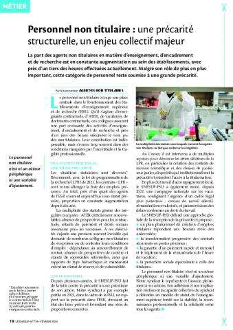 Personnel non titulaire : une précarité structurelle, un enjeu collectif majeur