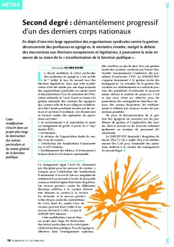 Second degré : démantèlement progressif d’un des derniers corps nationaux