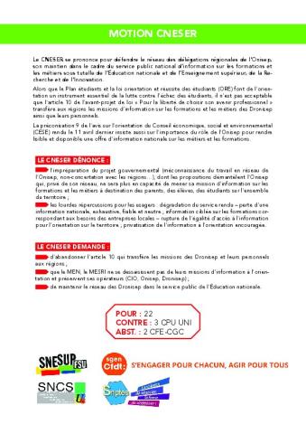 Le CNESER se prononce pour défendre le réseau des délégations régionales de l’Onisep