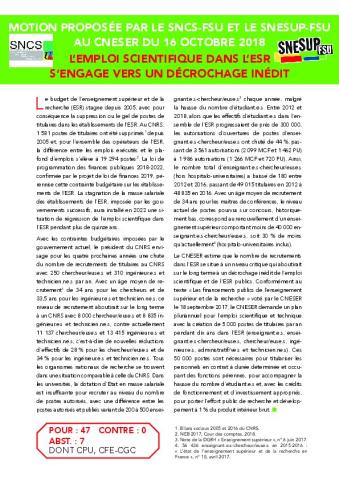 L’emploi scientifique dans l’ESR  s’engage vers un décrochage inédit