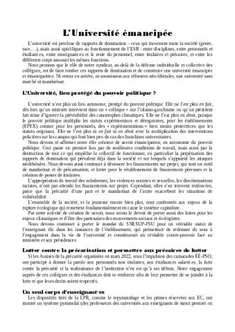 Motion d'orientation École émancipée-Pour un syndicalisme offensif - Congrès d'orientation 2023