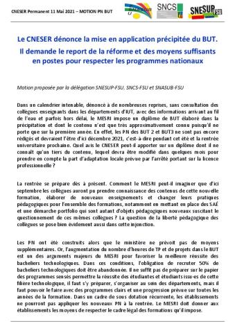 MOTION CNESER 11 mai 2021 - BUT Programmes nationaux