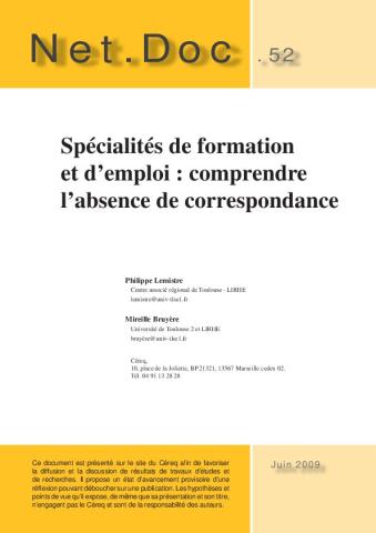 Spécialités de formation et d'emploi : comprendre l'absence de correspondance