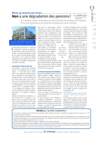 Projet de retraite par points : Non à une dégradation des pensions ! - Par Michelle Lauton