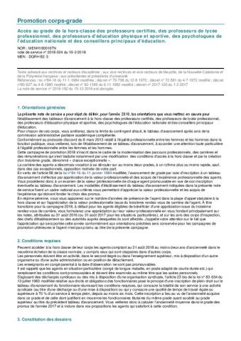 Accès au grade de la hors-classe des professeurs certifiés et des professeurs d'EPS - Note de service n° 2018-024 du 19-2-2018
