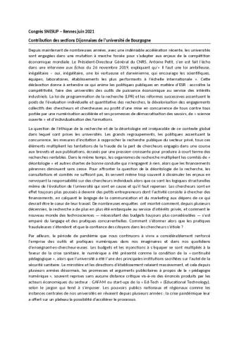 Contribution sections dijonnaises - numérique
