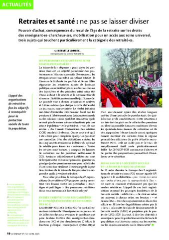 Retraites et santé : ne pas se laisser diviser