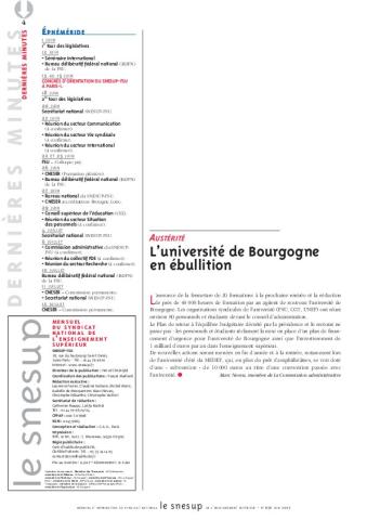 Austérité : l'université de Bourgogne en ébullution, par Marc Neveu/N° 656 JUIN 2017