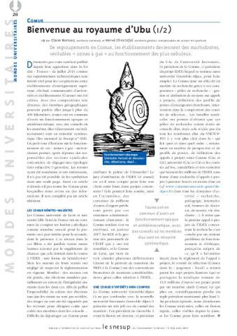 Comue : Bienvenue au royaume d'Ubu, par Claire Bornais et Hervé Christofol/N° 653 MARS 2017