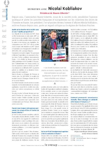 Entretien avec Nicolaï Kobliakov - par Gérard Lauton - N° 652 FEVRIER 2017