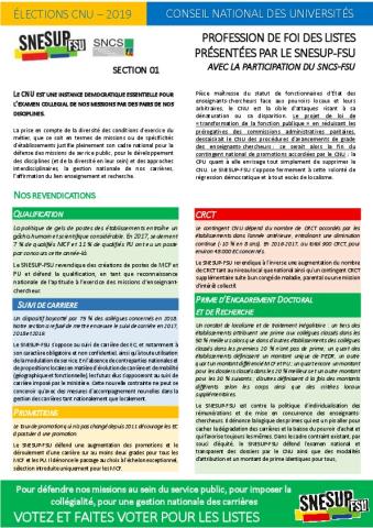 Elections CNU : professions de foi SNESUP