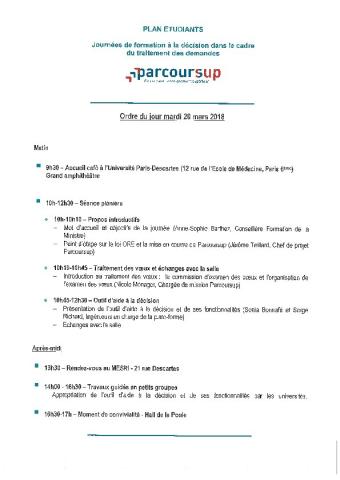 Parcoursup : documents du ministère et des établissements