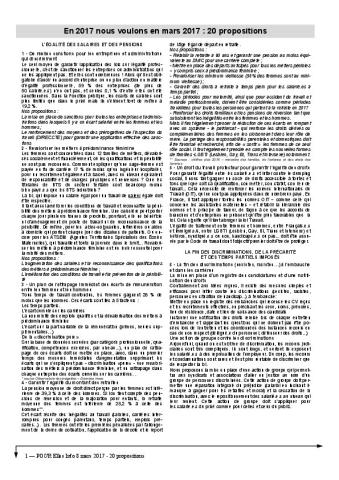 Pour Elles Infos spécial 8 mars - 20 propositions