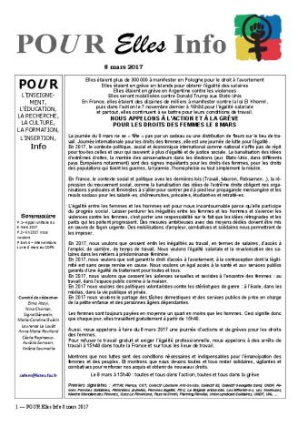 Pour Elles - février 2017 - Spécial journée du 8 mars !