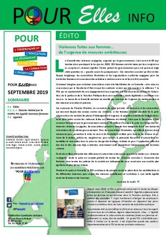 Pour Elles Info - Septembre 2019