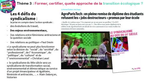 Thème 3 congrès d’études Partie Ecologie