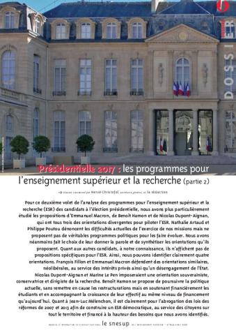 Présidentielle 2017 : les programmes pour l’enseignement supérieur et la recherche (partie 2)