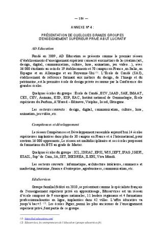 PRÉSENTATION DE QUELQUES GRANDS GROUPES D’ENSEIGNEMENT SUPÉRIEUR PRIVÉ À BUT LUCRATIF