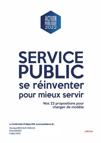 Rapport CAP 22 : Service public, se réinventer pour mieux servir
