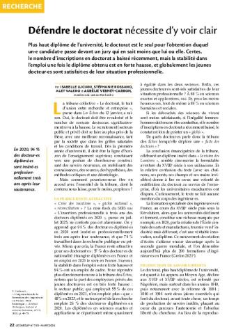 Défendre le doctorat nécessite d’y voir clair