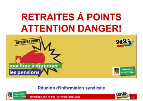 DIAPORAMA de présentation et d'analyse du projet de réforme des retraites par points