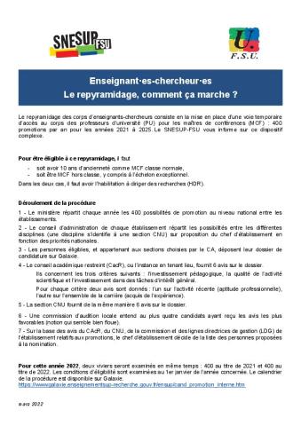 Enseignant·es-chercheur·es : le repyramidage, comment ça marche ?