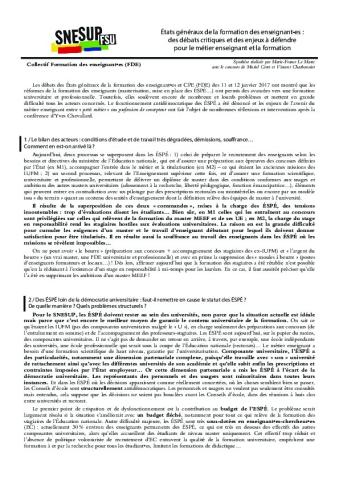 États généraux de la formation des enseignant.e.s : des débats critiques et des enjeux à défendre pour le métier enseignant et la formation